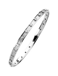 3/4 ct tw Stackable Diamond Bangle Bracelet in 14k White Gold