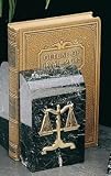 Black/Dark Green Marble Gold Plated Legal Scales Bookends-great Lawyer Gift