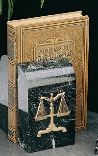 Black/Dark Green Marble Gold Plated Legal Scales Bookends-great Lawyer Gift
