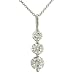 Ladies Past, Present and Future Three ( 3 ) Stone Round 2 prong Diamond Pendant (Snowman Style) on Cable Chain Diamond 1.50cttw