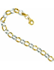 Leslies 14k Two-Tone Chianti Link Charm 7 Bracelet