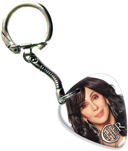 Cher Double Sided Guitar Pick Plectrum Keyring, Keychain