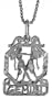 Sterling Silver 3/4 in. (19mm) Tall Zodiac Pendant for GEMINI