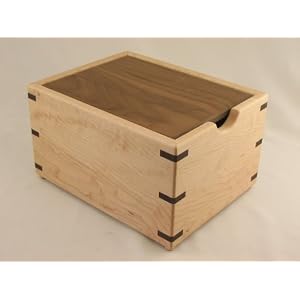 3 X 5 Maple w  Walnut Lid Recipe Card Box by 