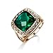 Yoursfs Elegant Green Crystal Ring 18k Gold Plated with Shining Zirconia Wedding Ring for Women (8)