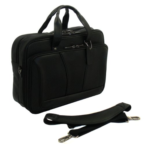 Double Gusset Leather Laptop Briefcase
