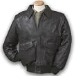 Cowhide Leather Bomber Jacket - Brown