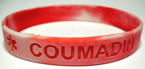 Coumadin Medical Alert Silicone Bracelet 7 Inch Band