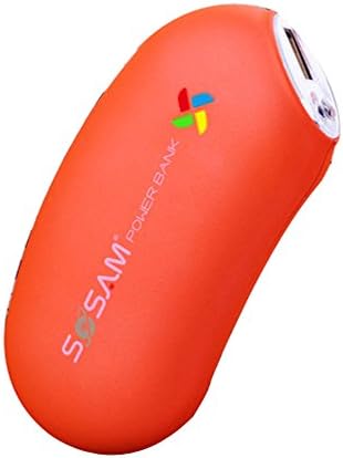 LED Light 5200mAh Mobile Power Bank Soybean Pattern Lithium-ion Travel Chargers Pack Color Orange
