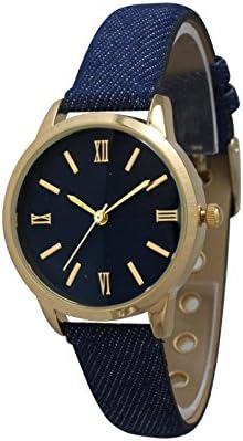 Olivia Pratt Women's Denim Leather Band Watch - Navy