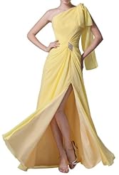 Pleated Crystal Corset   Waistline One Shoulder Evening Dress 