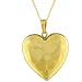 14K Gold over Sterling Silver Heart Shaped Locket w/ hearts Necklace