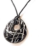 Review The Tribeca Gift Company  / Round with Hole Glass Pendant Silver Veined