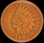 1901 Indian Head Cent / Penny Circulated Good or Better in Coin Flip