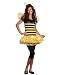 Dreamgirl Juniors Busy Lil Bee 3 Piece Stretch Knit Striped Dress , Black, Medium