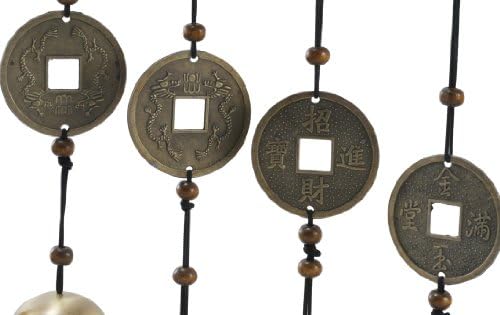 Zen Brass Wood Feng Shui Desktop Gong, Wind Chime, Free Buddha Eye Magnet, #2