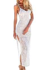 Sexy Sleeveless Ankle Length Summer Sweetheart Polyester/Spandex Backless Lace Slit Party Dress 