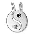 Schmuck-Pur Echt Silber Zirkonia-Partner-Anhänger "Yin & 
Yang"