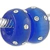 2 Cobalt Blue Cats Eye Spacer Beads with Crystals fit European Charm Bracelets
