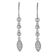 1/10ctw Diamond Leaf Earrings (HI/I1) in 14k White Gold