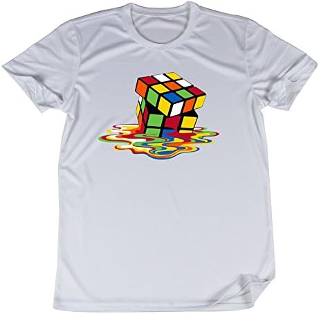 Shylis Rubik's Cube Printed Mens O-neck Black White T Shirt