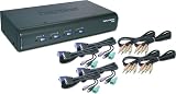 TRENDnet 4-Port USB / PS/2 KVM Switch Kit with Audio TK-423K