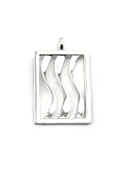 Water Fall Designed Sterling Silver Pendant with Rhodium Plated (come with 16" or 18" Italian Sterling Silver Chain)