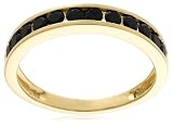  : 10k Yellow Gold Black Diamond Channel Set Band (1/2 cttw), Size 7