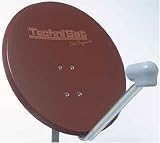 TechniSat SATMAN 650 SAT-Au&szlig;enempfangsanlage: Offsetspiegel 65 cm, Halter und UNYSAT Universal Quatro-Switch LNB, rot