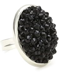 Tarina Tarantino "Iconic" Small Oval Mod Style Pavé In Pink Pucker Ring