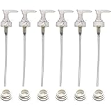 White Dispenser Pumps and Collars for Soap and Lotion Jars or Bottles - 6 Sets (Includes 6 Pumps with 6 Collars) - These Are the Soap Pumps That Are Used to Make Caning Jar Soap and Lotion Dispensers