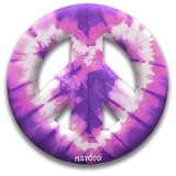 Peace Symbol Magnet of Purple Tie Dye Heart by MEYOTO LLC