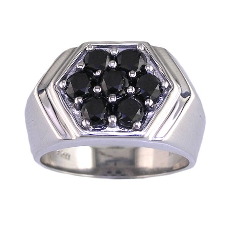 2.50 Ct. Men’s Black Diamond Cluster Ring AAA Clarity