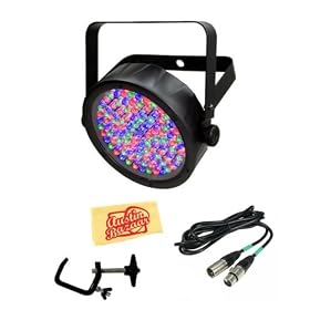 Chauvet SlimPAR 56 Slim LED PAR Can Bundle with 25-Foot DMX Cable, C-Clamp, and Polishing Cloth: Electronics