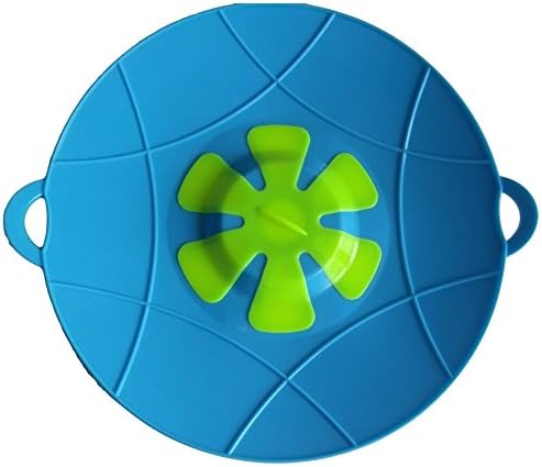 Silicone Pan Stew Pot Stockpot Lid Professional Cookware Kitchen Utensils Easy Multi Universal Large Stewpot Lids for Steam Cooking Pots and Pans Casserole Cover Curing Top Size 11.4" inch 29 cm BLUE (Flower Color Vary)