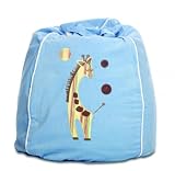 Cocoon Couture Gorgeous Giraffe Beanbag Cover in Light Blue with Lemon Giraffe
