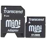 Transcend TS512MSDM 512MB miniSD Memory Card with Adapter