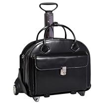 McKleinUSA GLEN ELLYN 94365 Black Leather Detachable-Wheeled Women's Case

