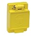 Woodhead 65W47 Watertite Wet Location Locking Blade Receptacle, Single Flip Lid, Female, 3 Wires, 2 Poles, NEMA L5-15 Configuration, Yellow, 15A Current, 125V Voltage