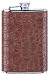 Simran HF-8-ILH Ajmer 8 oz. Brown Crocodile Skin Italian Leather Stainless Steel Flask