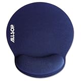 ALLSOP Memory Foam Mouse Pad W/ Wrist Rest Blue 7 1/4 X 8 1/4 Inch Features Non-Skid Eco-Base