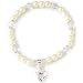Charmed Heart Simulated Pearl and Crystal Stretch Bracelet