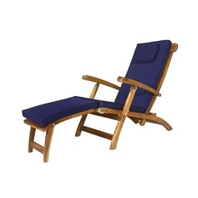 Outdoor Patio Steamer Chair Cushion - Blue by visiondecor Furniture