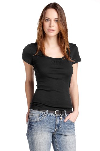 edc by ESPRIT Damen T-Shirt, 022CC1K012, Gr. 38 (M), Schwarz (black 001) Preisvergleich