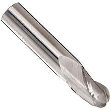 Melin Tool EMGS-B Solid Carbide Ball Nose End Mill, General Purpose, Uncoated (Bright) Finish, Single Cut, 3 Flutes