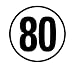Produkt-Bild: Hinweisschild TEMPO 80 KM/H, PVC-Klebeschild f&uuml;r verschiedene Einsatzbereiche, f&uuml;r LKW, Durchmesser: 200 mm
