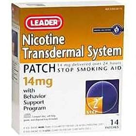Leader Nicotine Transdermal System AP 14 mg., 14 ct. - (Compare to Nicoderm CQ)
