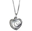 Silver Swirl Heart Pendant 46cm Chain