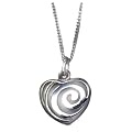 Silver Swirl Heart Pendant 46cm Chain