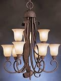 LAMPS BEAUTIFUL Casual Country Lamps, High Country Nine Light Mini Chandelette by Kichler--Excellent Customer Service--See our Feedback